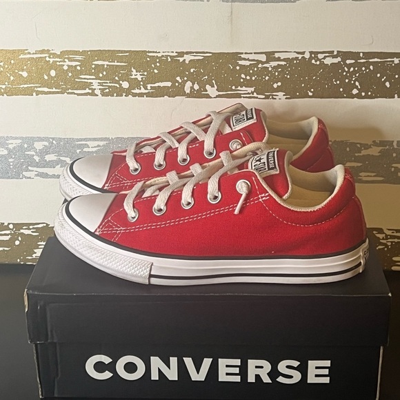 Converse Other - Converse Red Canvas Sneakers with White Accents
